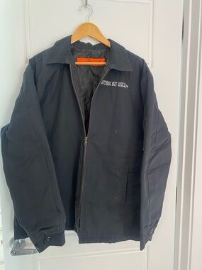 Red Kap Nothing But Skulls Black Quilted Work Jacket *RARE* Men’s Large